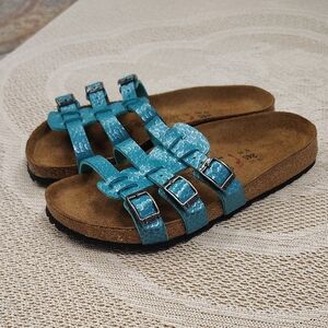 Birkenstock Aqua Turquoise Teal Strappy Sandals